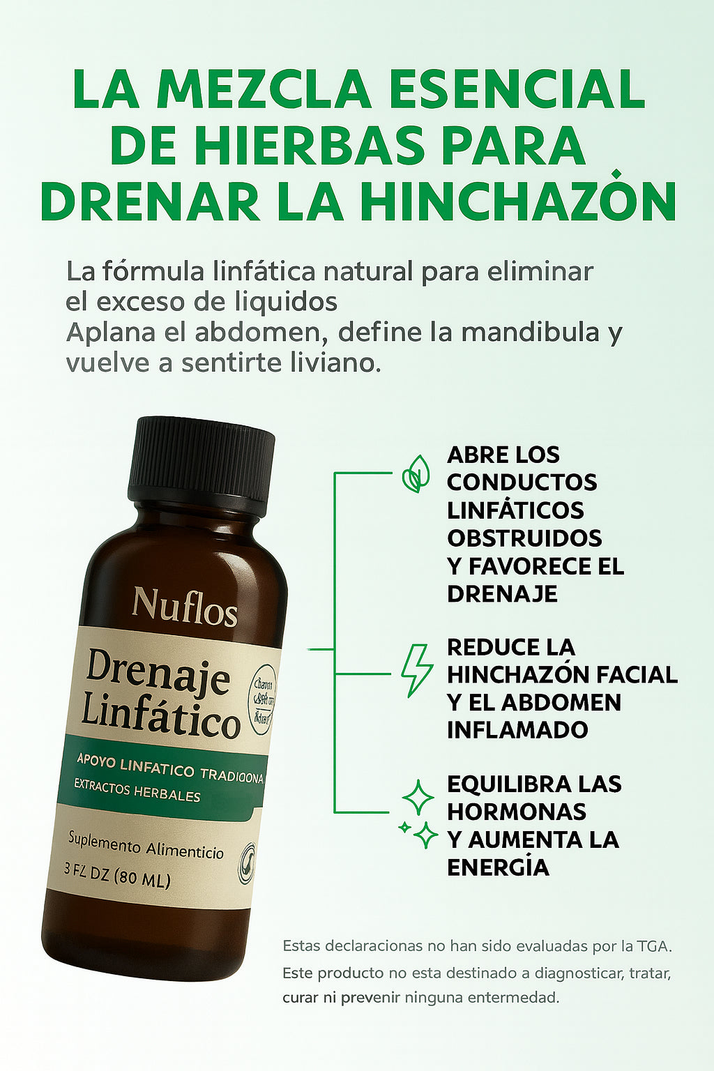 Drenaje Linfático Nuflos: Drenan naturalmente la hinchazón de rostro, abdomen, brazos y piernas